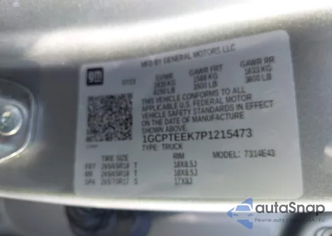 2023 Chevrolet Colorado 4Wd Short Box Trail Boss from USA, damaged, VIN 1GCPTEEK7P1215473